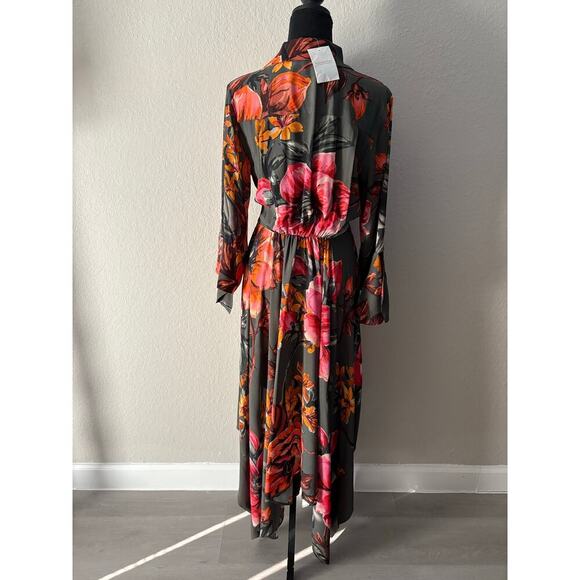 SOFT SURROUNDINGS Asymmetrical Floral Dress Sz S Coastal Grandma Elegant Picnic - Picture 2 of 8